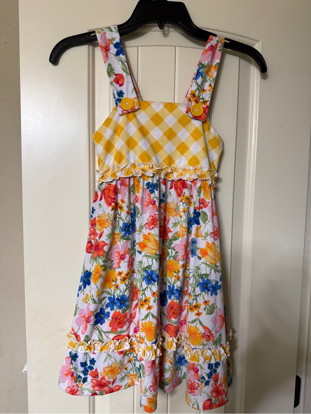 Jona Michelle Yellow Soft Bodice Floral Sundress